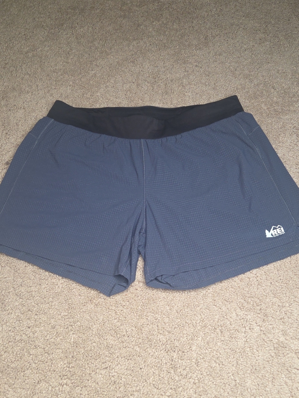 REI Black Athletic Shorts with Printed Interior Label